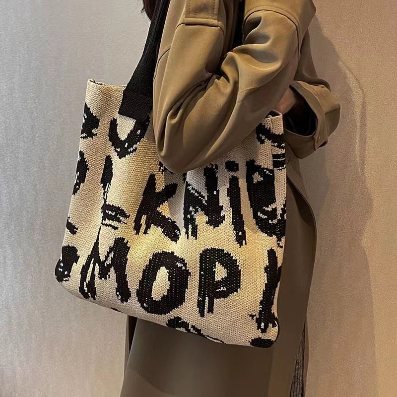 Knitting Handbags for Women Letter Designer Handbag Handheld Bags Large Capacity Underarms Bags For Women bolsas para mujeres