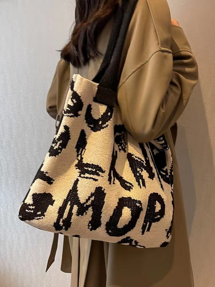 Knitting Handbags for Women Letter Designer Handbag Handheld Bags Large Capacity Underarms Bags For Women bolsas para mujeres