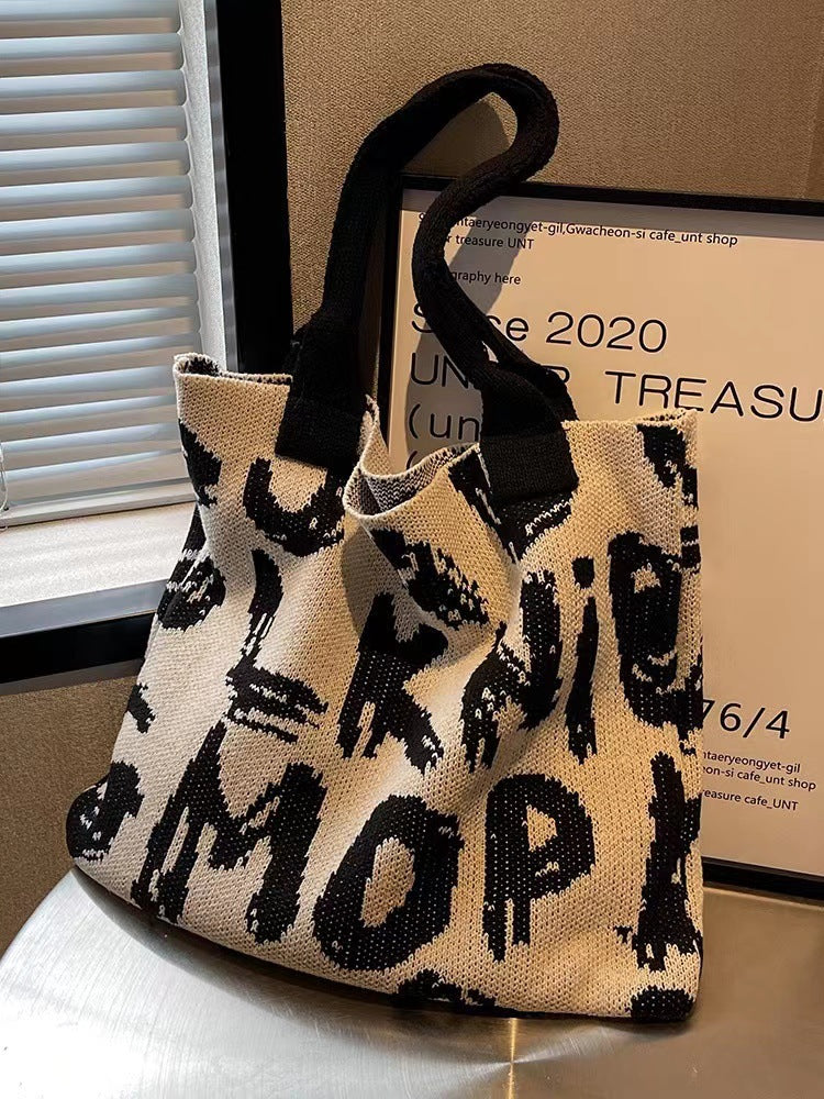 Knitting Handbags for Women Letter Designer Handbag Handheld Bags Large Capacity Underarms Bags For Women bolsas para mujeres