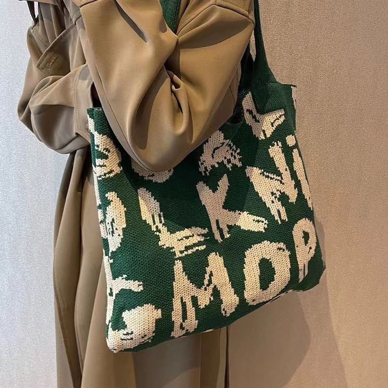 Knitting Handbags for Women Letter Designer Handbag Handheld Bags Large Capacity Underarms Bags For Women bolsas para mujeres