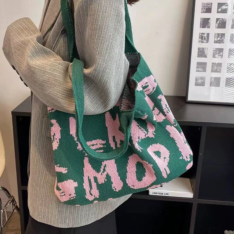 Knitting Handbags for Women Letter Designer Handbag Handheld Bags Large Capacity Underarms Bags For Women bolsas para mujeres