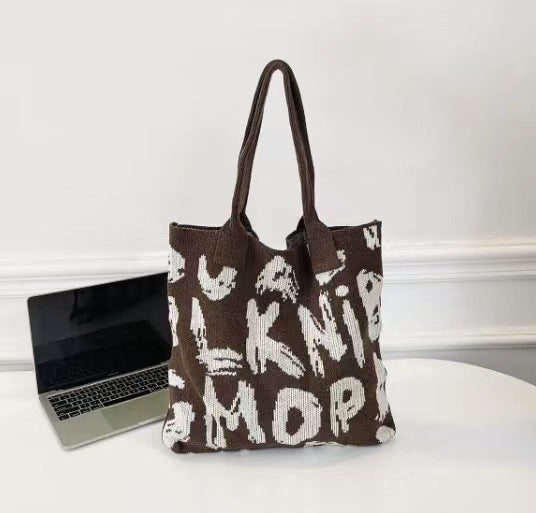 Knitting Handbags for Women Letter Designer Handbag Handheld Bags Large Capacity Underarms Bags For Women bolsas para mujeres