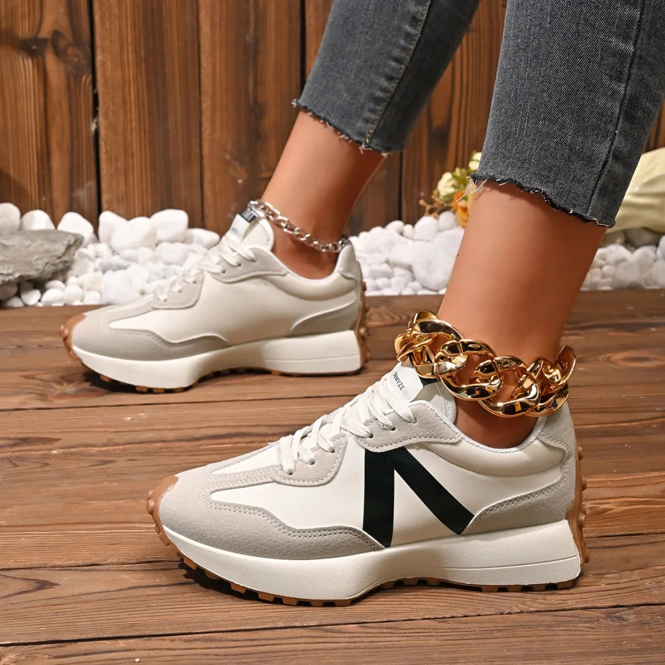 Women Sneakers 2026 New Casual Versatile Thick-soled Running Sneakers Women Fashionable High-quality Luxury Lace-up Shoes Women