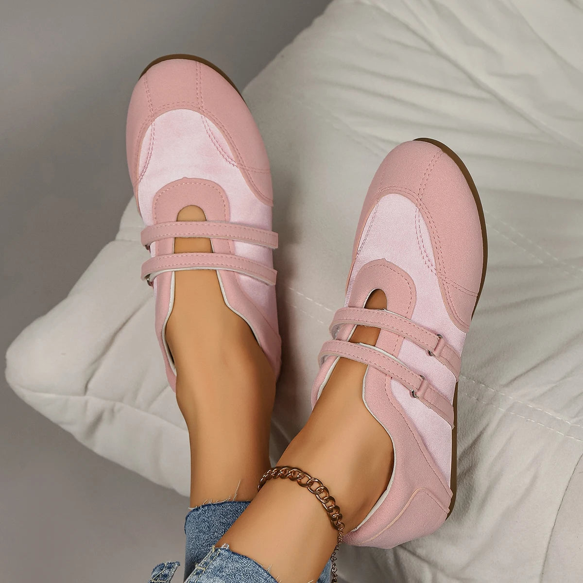 Flats Women's Sports Shoes Fashion Sneakers Casual Shallow Loafers Shoes Walking Ballet Shoes Trend Cozy Zapatillas De Mujer