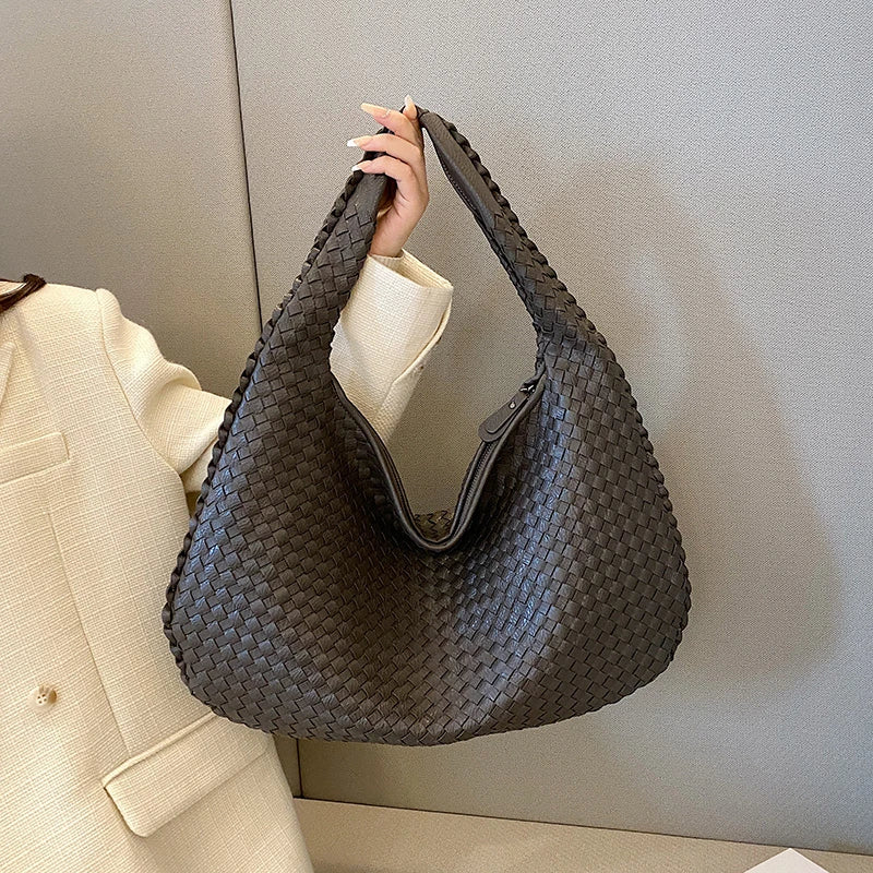 Woven Tote Bag for Women Large Woven Handbag Soft Leather Shoulder Bags Work Shopper Travel Tote Bags Luxury brand Lady Satchel