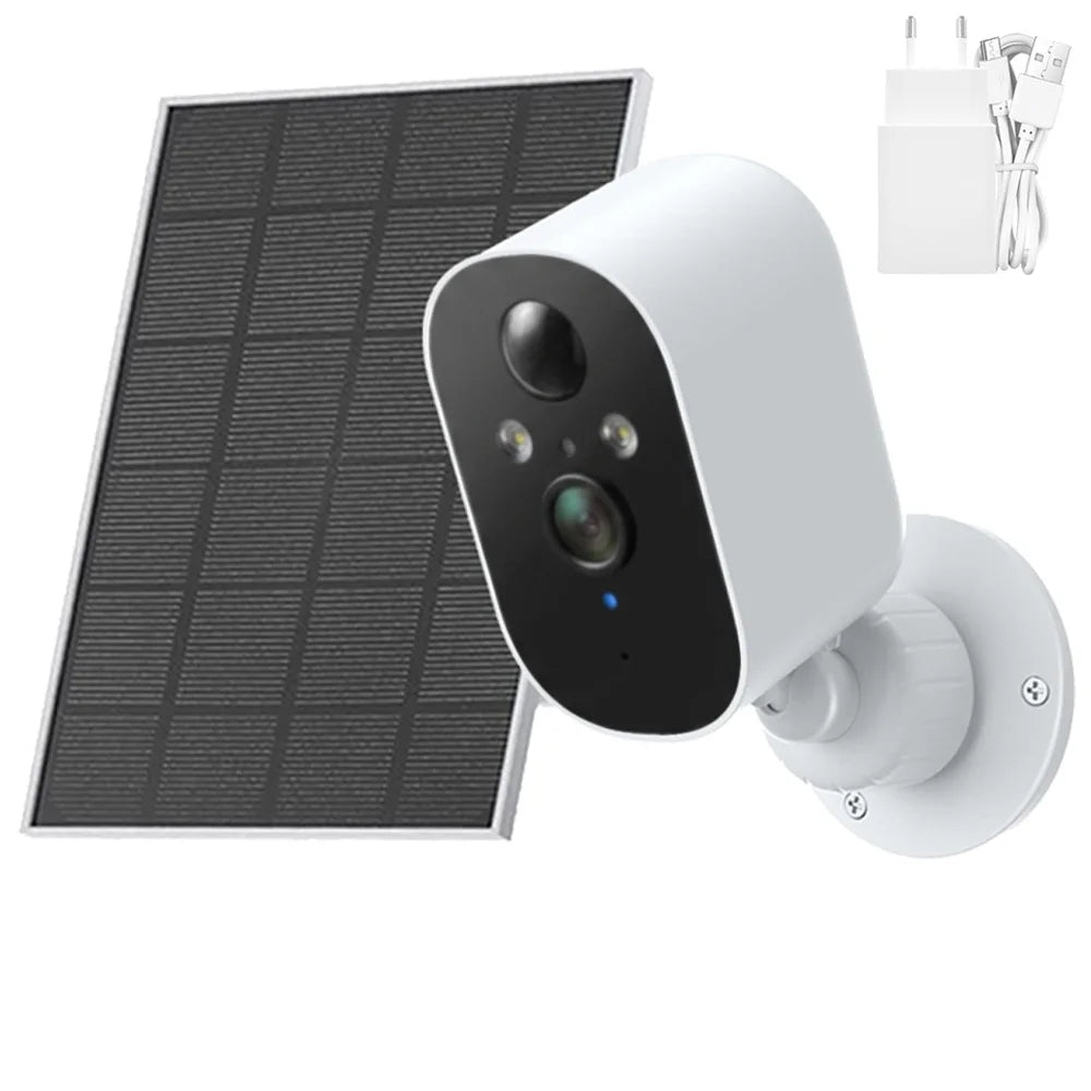 1080P Solar Security Camera Monitor Wireless Outdoor Home 2K Solar Battery Powered Camera Motion Alarm Two Way Audio Waterproof