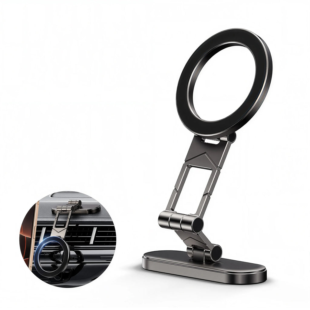 Dual Side Magnetic Car Phone Holder for Magsafe iPhone 17 16 15 Car Dashboard Holder 360° Rotation Phone Holder for Android