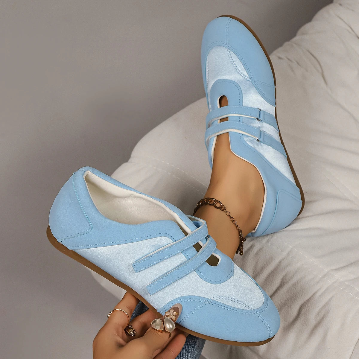 Flats Women's Sports Shoes Fashion Sneakers Casual Shallow Loafers Shoes Walking Ballet Shoes Trend Cozy Zapatillas De Mujer