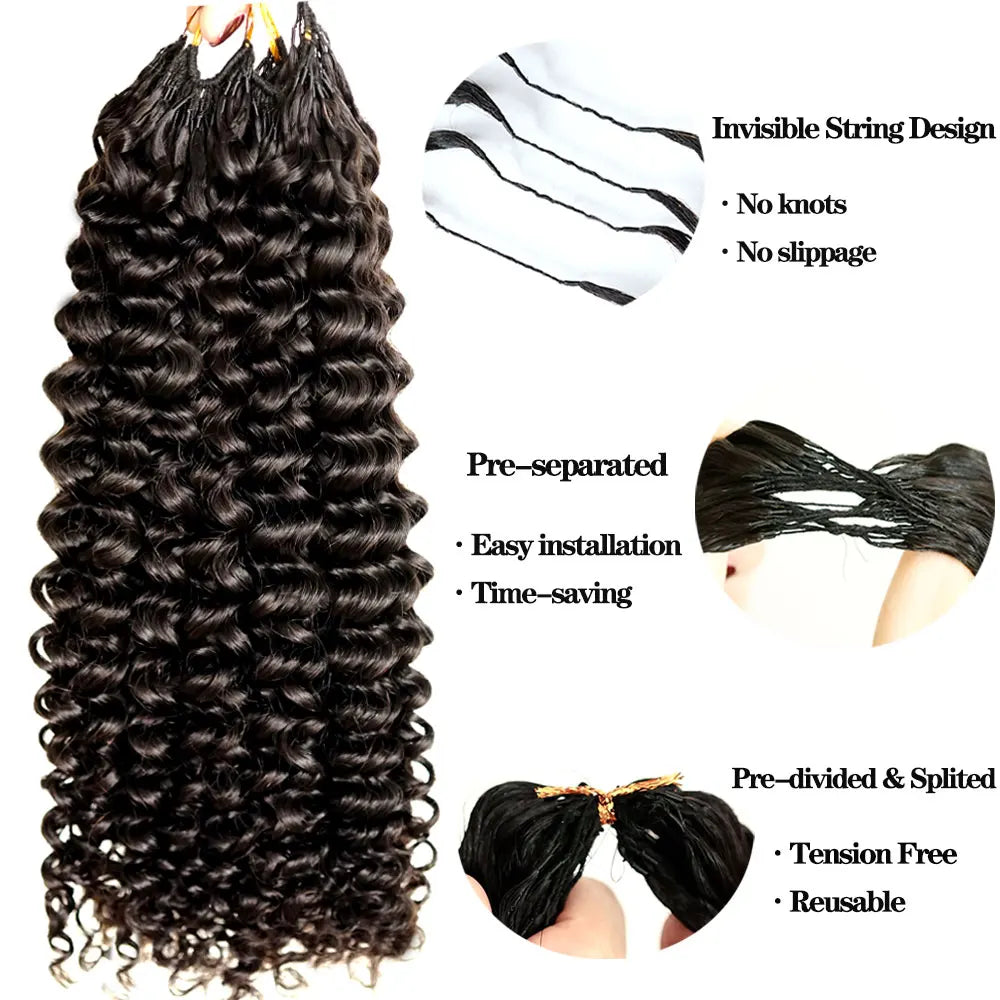 Crochet Human Hair Curly for Black Women Pre Separated Crochet Hair Extensions Human Hair Water Wave Bundles Knotless