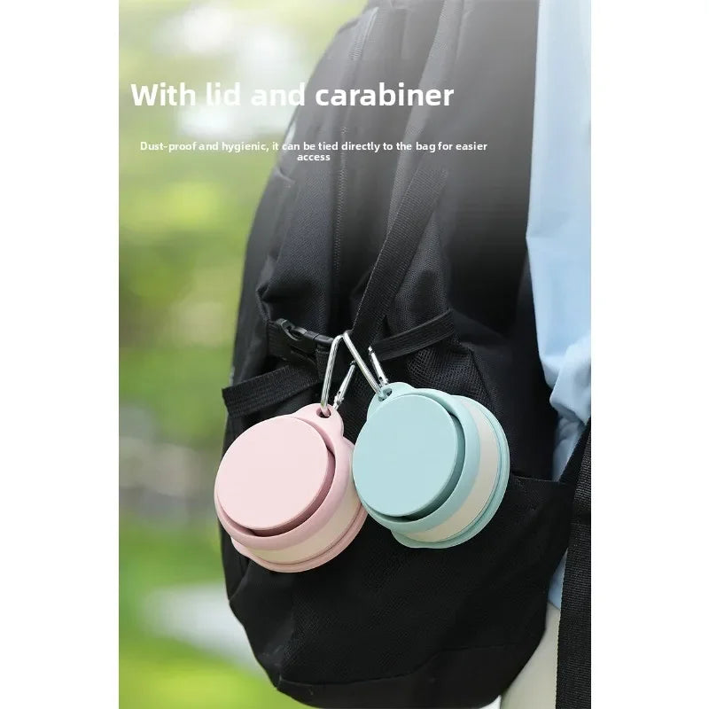 Outdoor Portable Travel Pocket Cup Silicone Retractable Foldable Sports Water Cup Large Capacity Washing Folding Cup