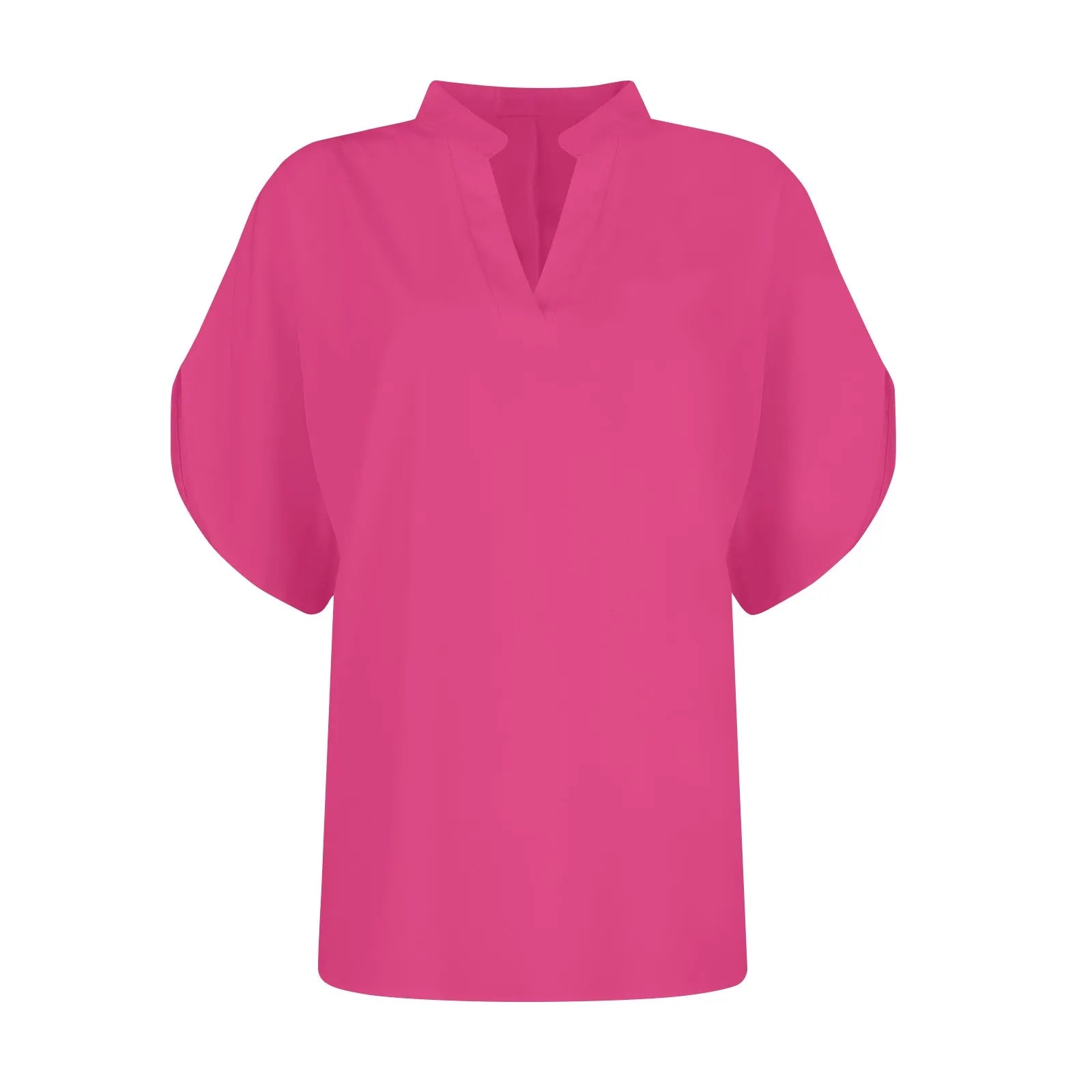 Summer Tops For Women Blouse 2026 Fashion Short Sleeve Solid V Neck Loose Shirts And Blouses Elegant Laies White Tops