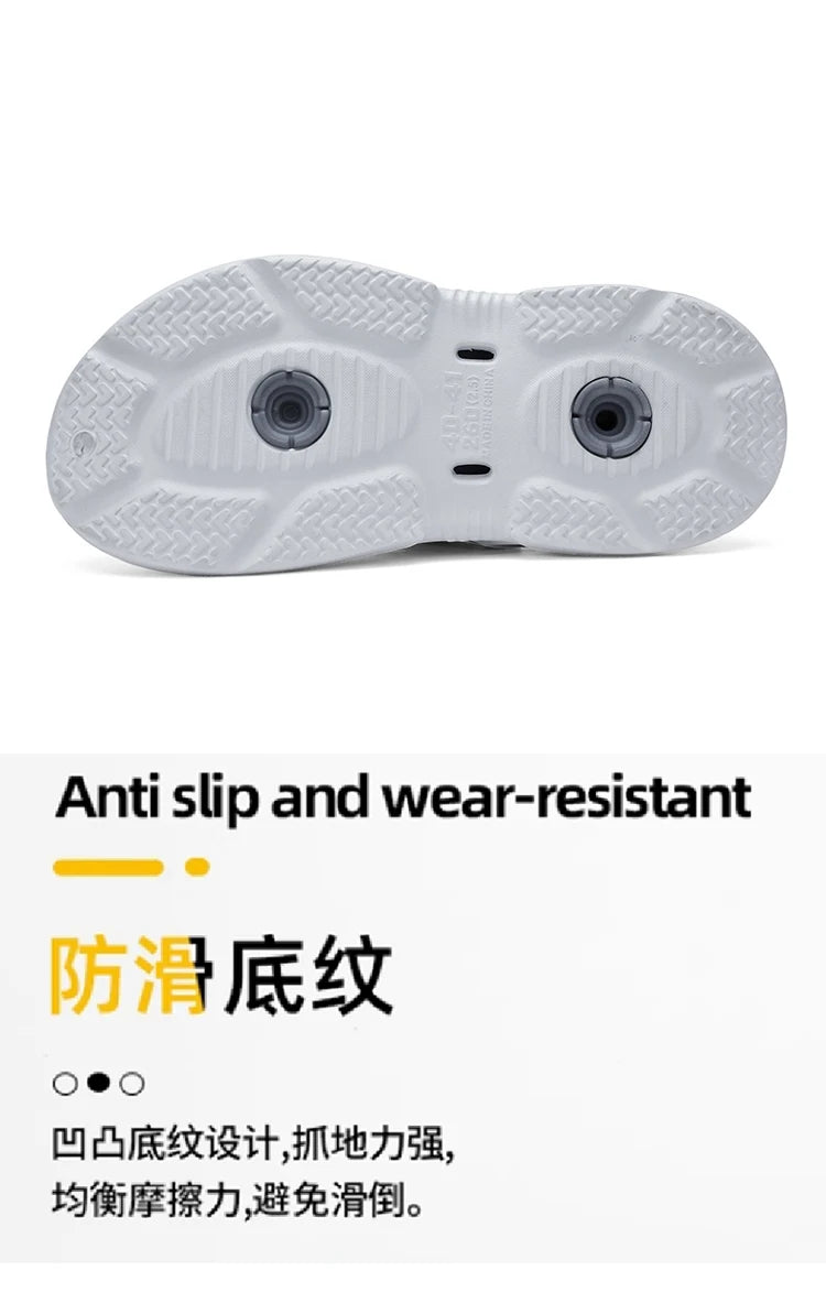 Men's Croc Shoes for Summer, Suitable for Outdoor Wear, Hiking and Driving, Thick-Soled, Non-Slip, Soft-Soled Men's Sandals