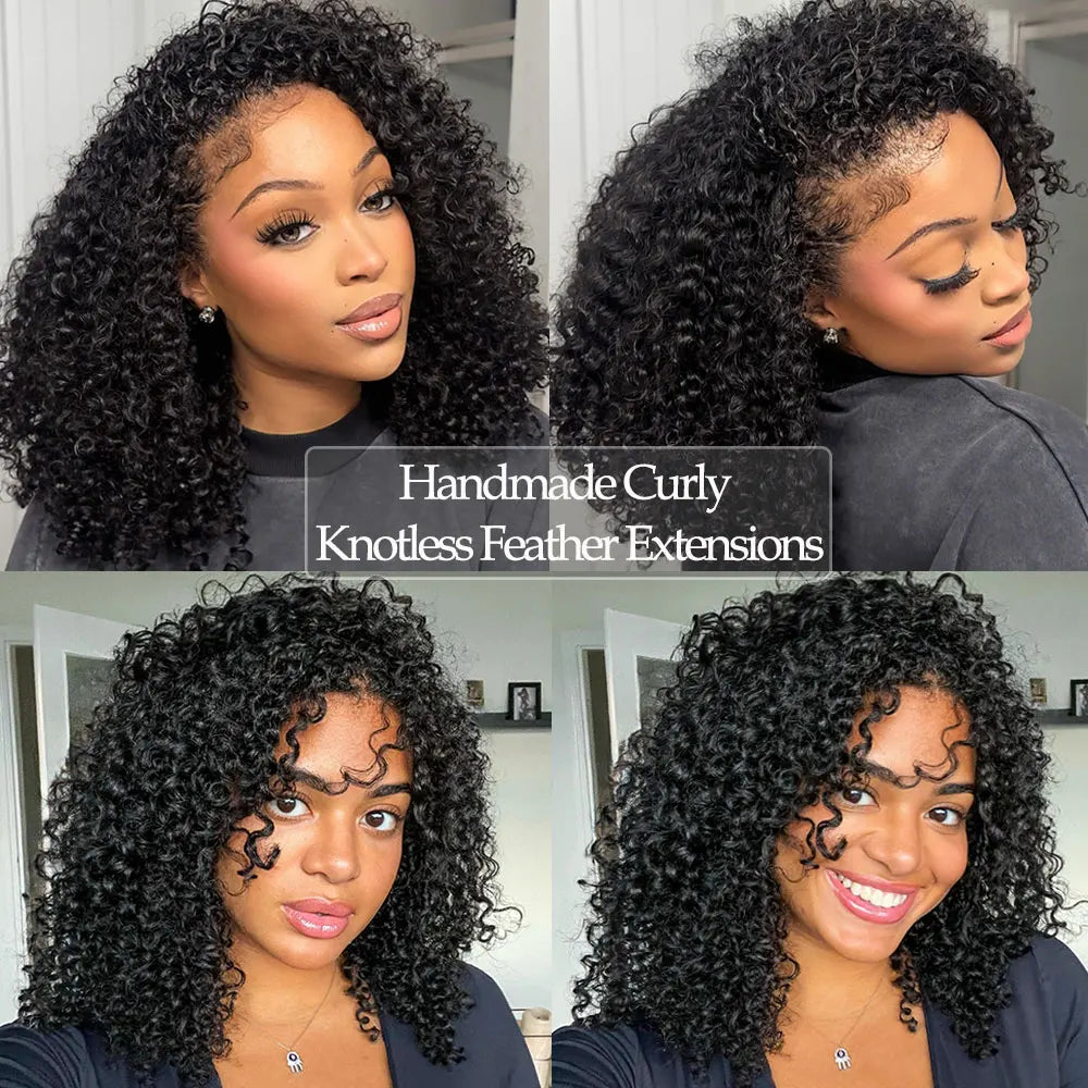Crochet Human Hair Curly for Black Women Pre Separated Crochet Hair Extensions Human Hair Water Wave Bundles Knotless