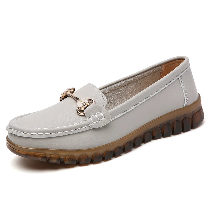 New fashionable flat shoes for women in spring and summer, 100% genuine leather shoes, breathable and casual women's shoes