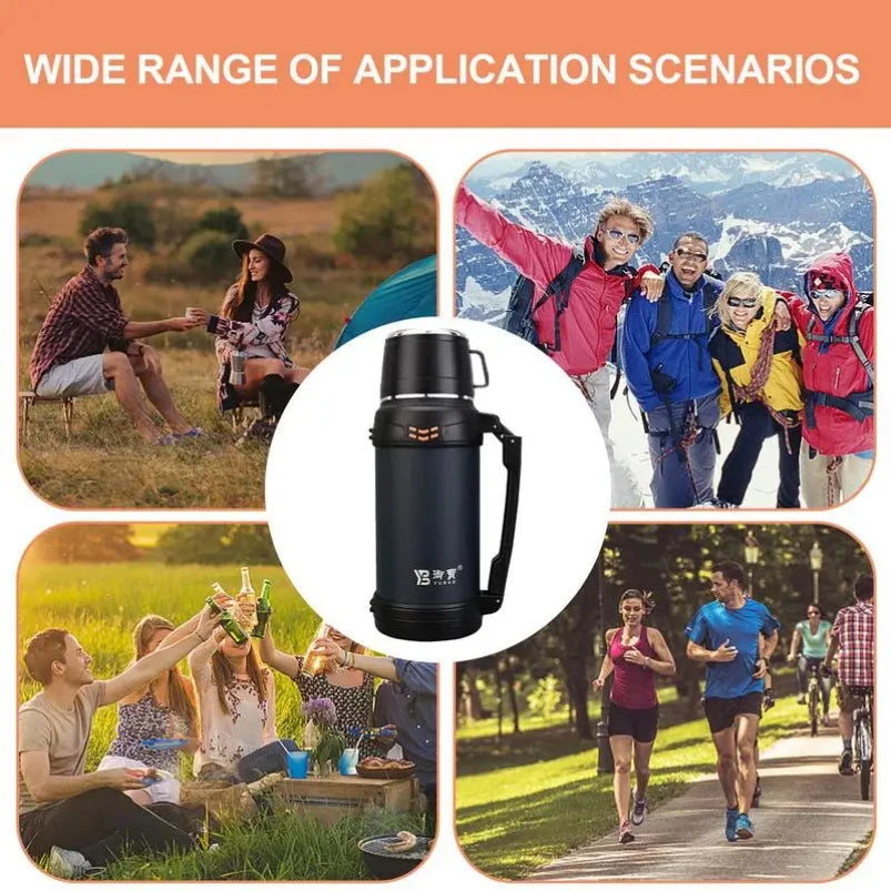 Travel Mug With Handle Stainless Steel Travel Mug Vacuum Cup With Lid Coffee Mugs  Thermal Cups With Adjustable