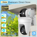 Security WIFI Camera Outdoor IP66 Waterproof Dual Lens HD 8MP 4K 10X Zoom WiFi CCTV Night Vision Two-Way Intercom  ICam365 APP