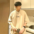 【M-8XL】Men's Oversized Tee Casual Loose Letters with meaning one Printed T-shirt Suitable Men Women