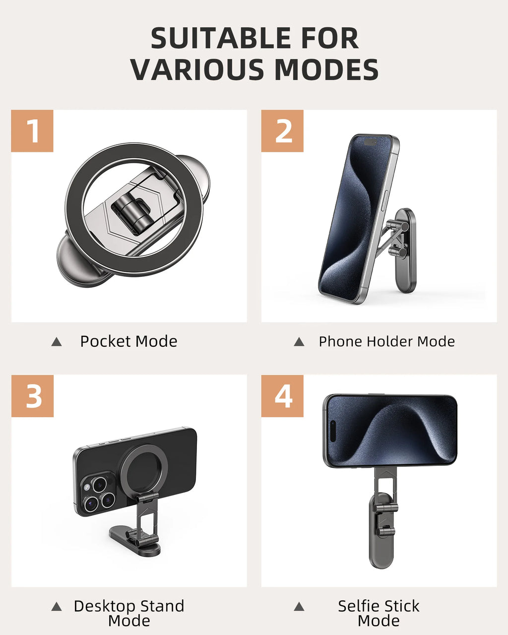 Dual Side Magnetic Car Phone Holder for Magsafe iPhone 17 16 15 Car Dashboard Holder 360° Rotation Phone Holder for Android