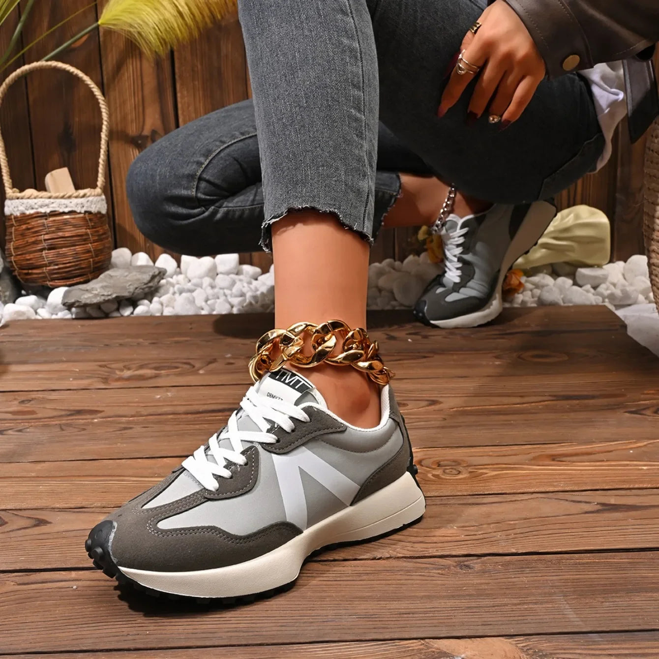 Women Sneakers 2026 New Casual Versatile Thick-soled Running Sneakers Women Fashionable High-quality Luxury Lace-up Shoes Women