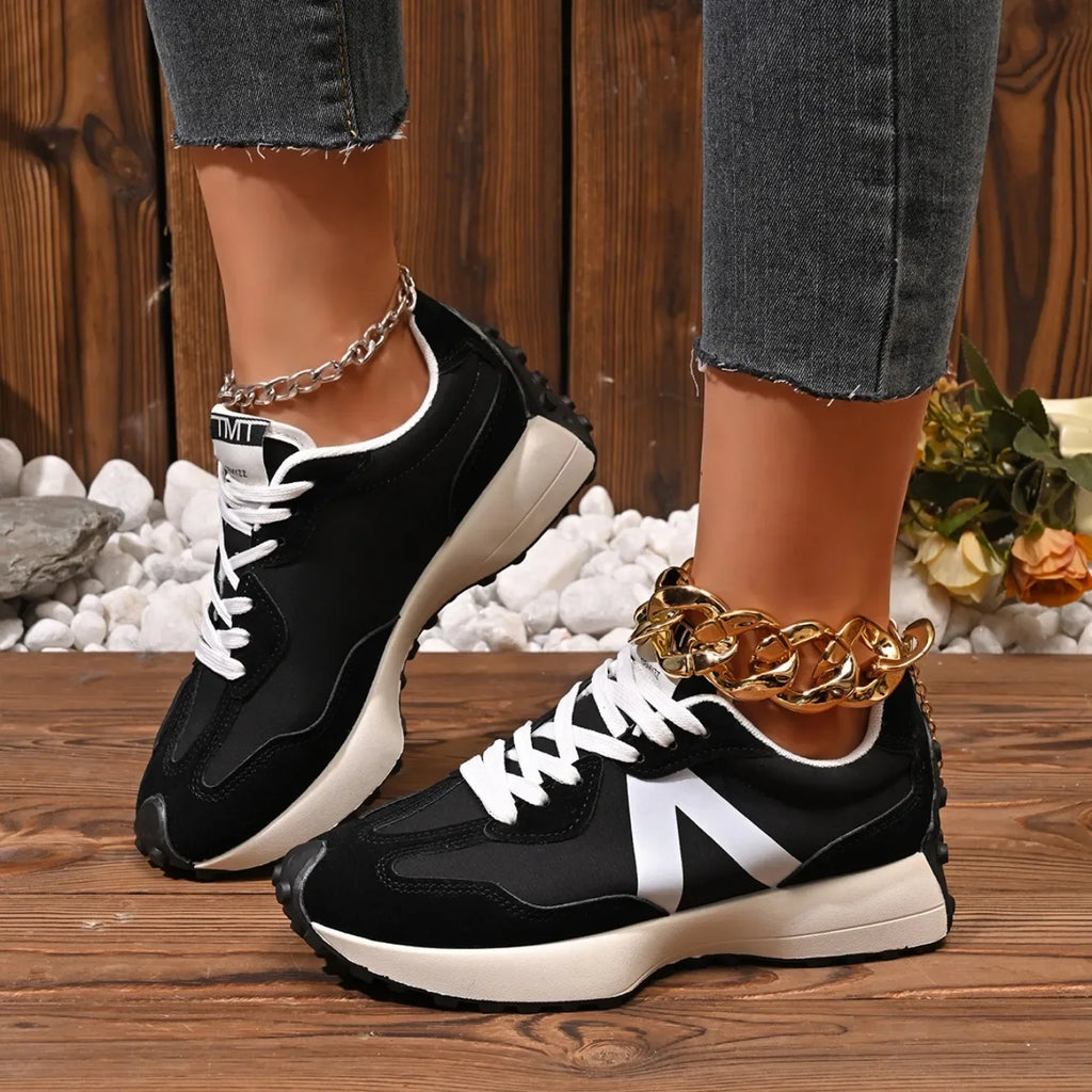 Women Sneakers 2026 New Casual Versatile Thick-soled Running Sneakers Women Fashionable High-quality Luxury Lace-up Shoes Women