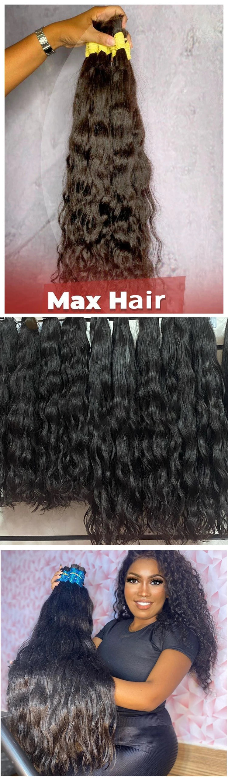 Extensões De Cabelos Humano Indiano Vietinamita Original Natural Brasileiro Cacheados Para Mega Hair Raw Indian 100% Human Hair