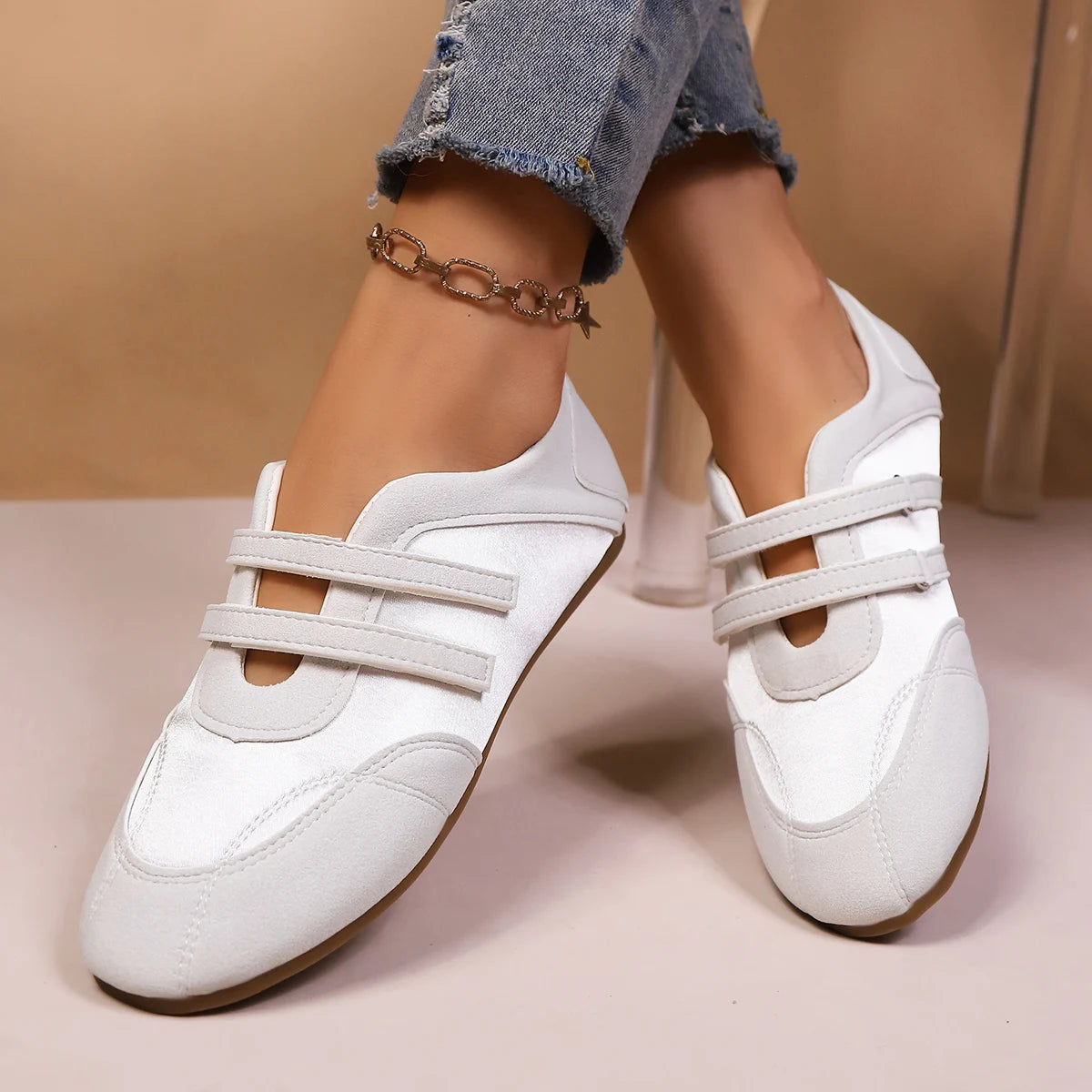 Flats Women's Sports Shoes Fashion Sneakers Casual Shallow Loafers Shoes Walking Ballet Shoes Trend Cozy Zapatillas De Mujer