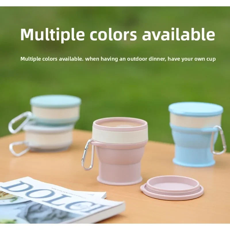 Outdoor Portable Travel Pocket Cup Silicone Retractable Foldable Sports Water Cup Large Capacity Washing Folding Cup