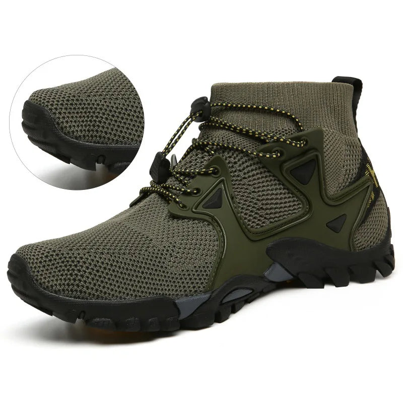 Shoes for Men Walking  2026 Summer New High Top Boots Breathable Mesh Mountaineering Outdoor Comfortable Leisure Travel Sneakers