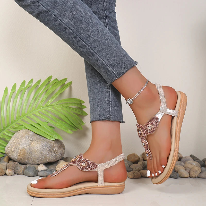 Women's Sandals Flat Sandals Summers 2026 Shoes Woman Bohemia Style Sandalias Mujer Casual Shoes Summer Footwear Women