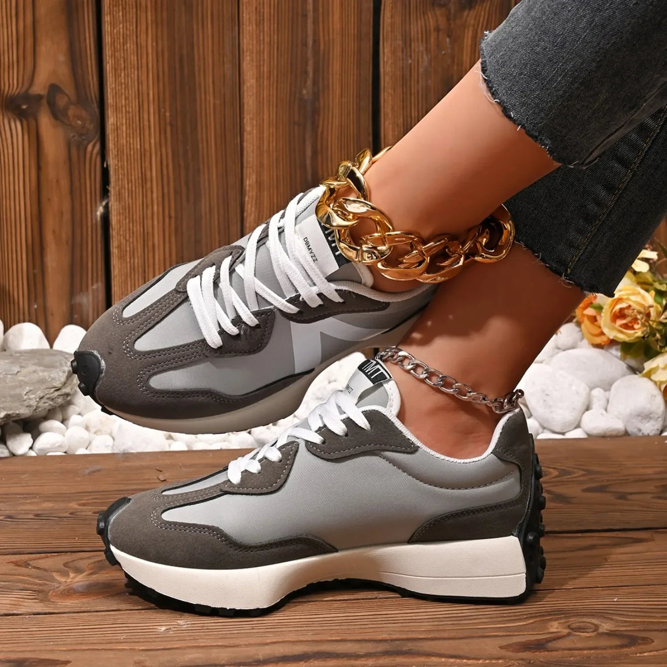 Women Sneakers 2026 New Casual Versatile Thick-soled Running Sneakers Women Fashionable High-quality Luxury Lace-up Shoes Women