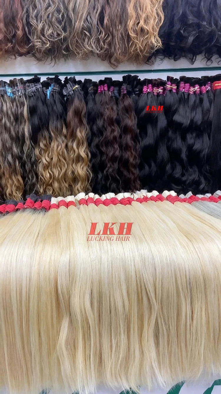 Extensões De Cabelos Humano Indiano Vietinamita Original Natural Brasileiro Cacheados Para Mega Hair Raw Indian 100% Human Hair