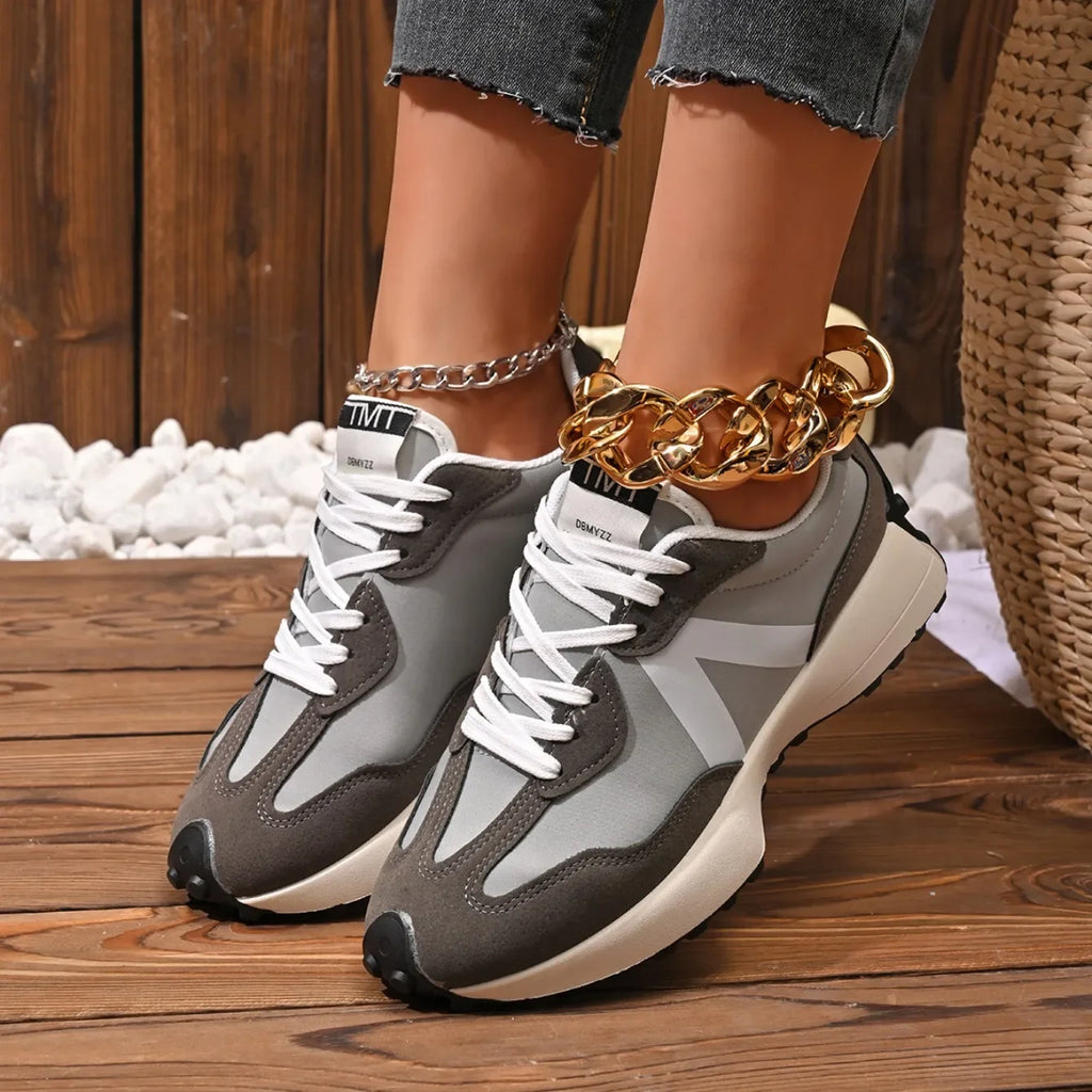 Women Sneakers 2026 New Casual Versatile Thick-soled Running Sneakers Women Fashionable High-quality Luxury Lace-up Shoes Women