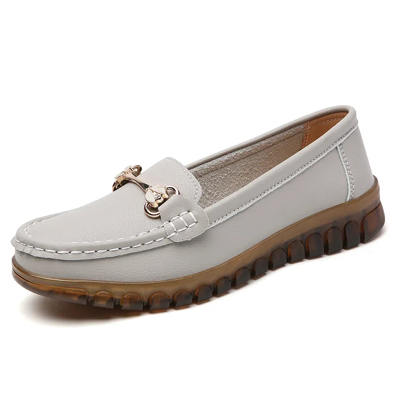 New fashionable flat shoes for women in spring and summer, 100% genuine leather shoes, breathable and casual women's shoes