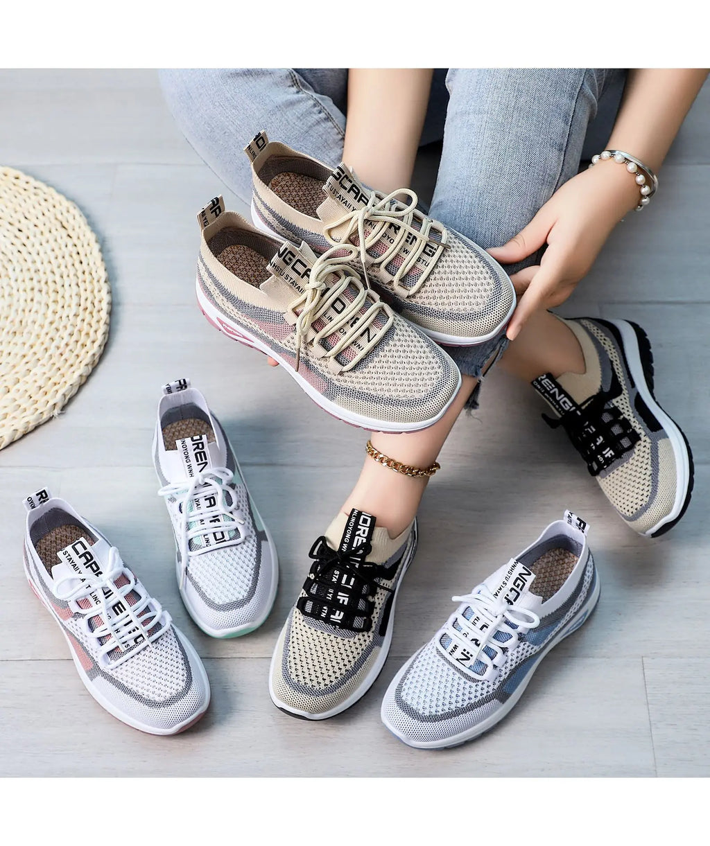 Women Sneakers 2026 New Spring Autumn Brand Luxury Vulcanize Shoes Casual Footwear Zapatillas Mujer Light Flat Breathable Shoes