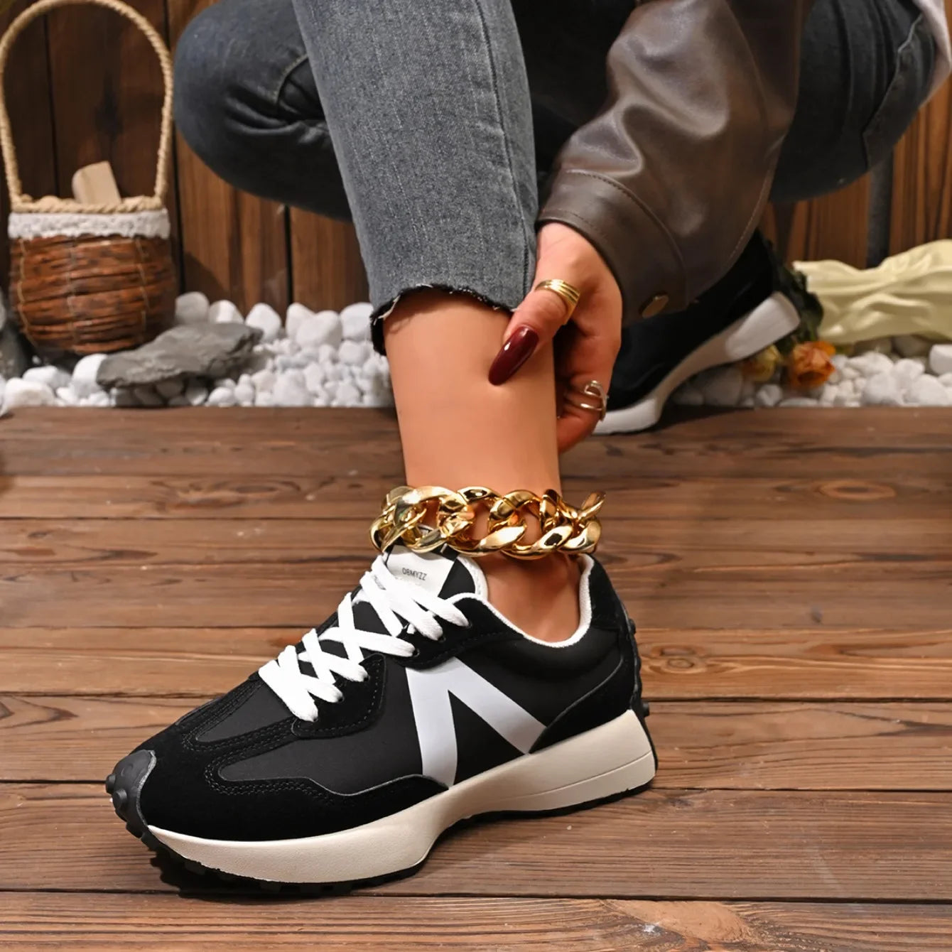 Women Sneakers 2026 New Casual Versatile Thick-soled Running Sneakers Women Fashionable High-quality Luxury Lace-up Shoes Women