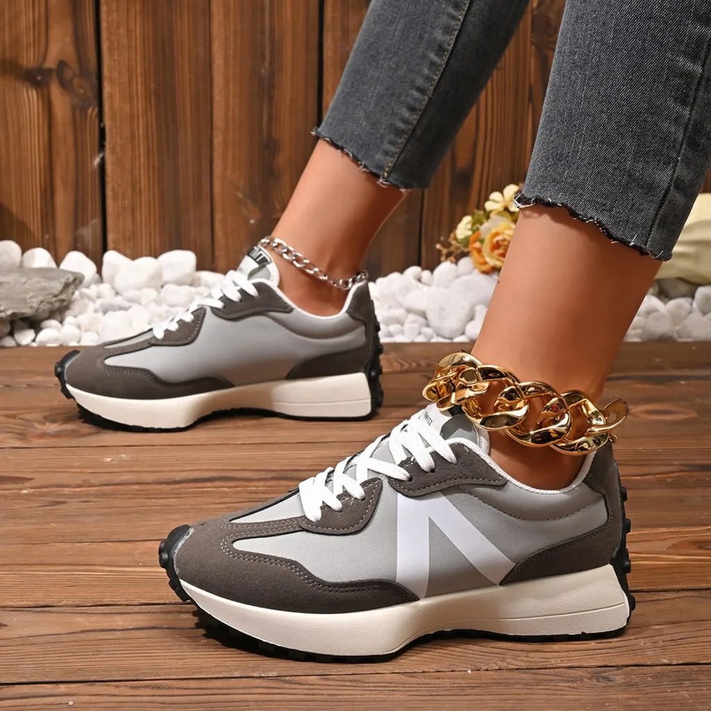 Women Sneakers 2026 New Casual Versatile Thick-soled Running Sneakers Women Fashionable High-quality Luxury Lace-up Shoes Women