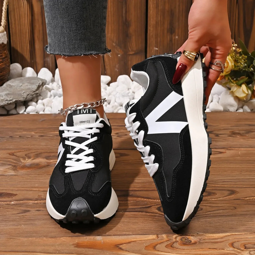 Women Sneakers 2026 New Casual Versatile Thick-soled Running Sneakers Women Fashionable High-quality Luxury Lace-up Shoes Women
