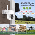 4G LTE Cellular Security Camera  For Achieves EU Coverage 2K Solar Powered Battery Cameras 355°PTZ Color Night Vision