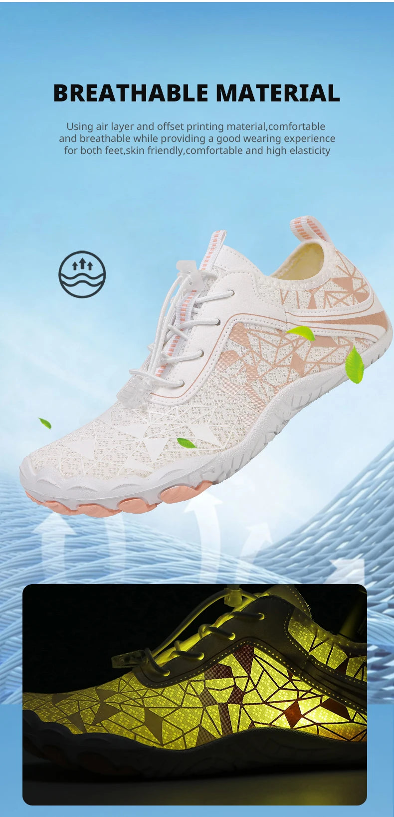 Unisex Barefoot Aqua Quick-Drying Outdoor Sports Water Sneakers Beach Swimming Fitness Wading Hiking Cycling Surf Shoes
