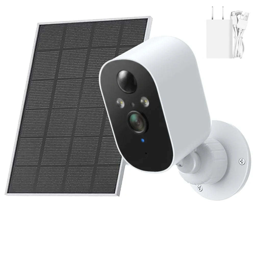 1080P Solar Security Camera Monitor Wireless Outdoor Home 2K Solar Battery Powered Camera Motion Alarm Two Way Audio Waterproof