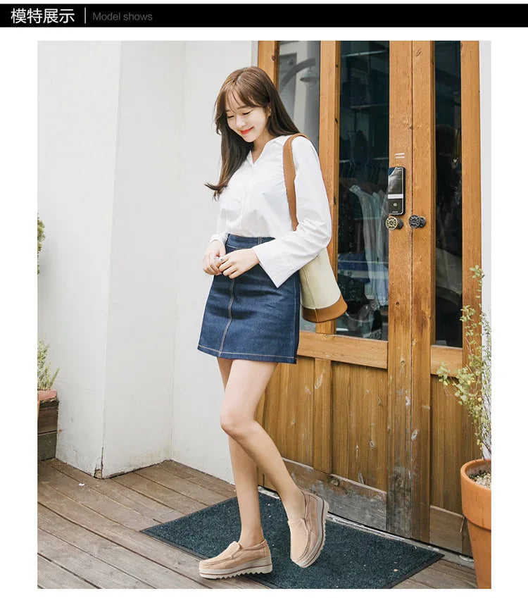 2026 Spring Women Flats Shoes Platform Slip On Flats Woman Sneakers Female Suede Ladies Tenis Loafers Moccasins Casual Shoes