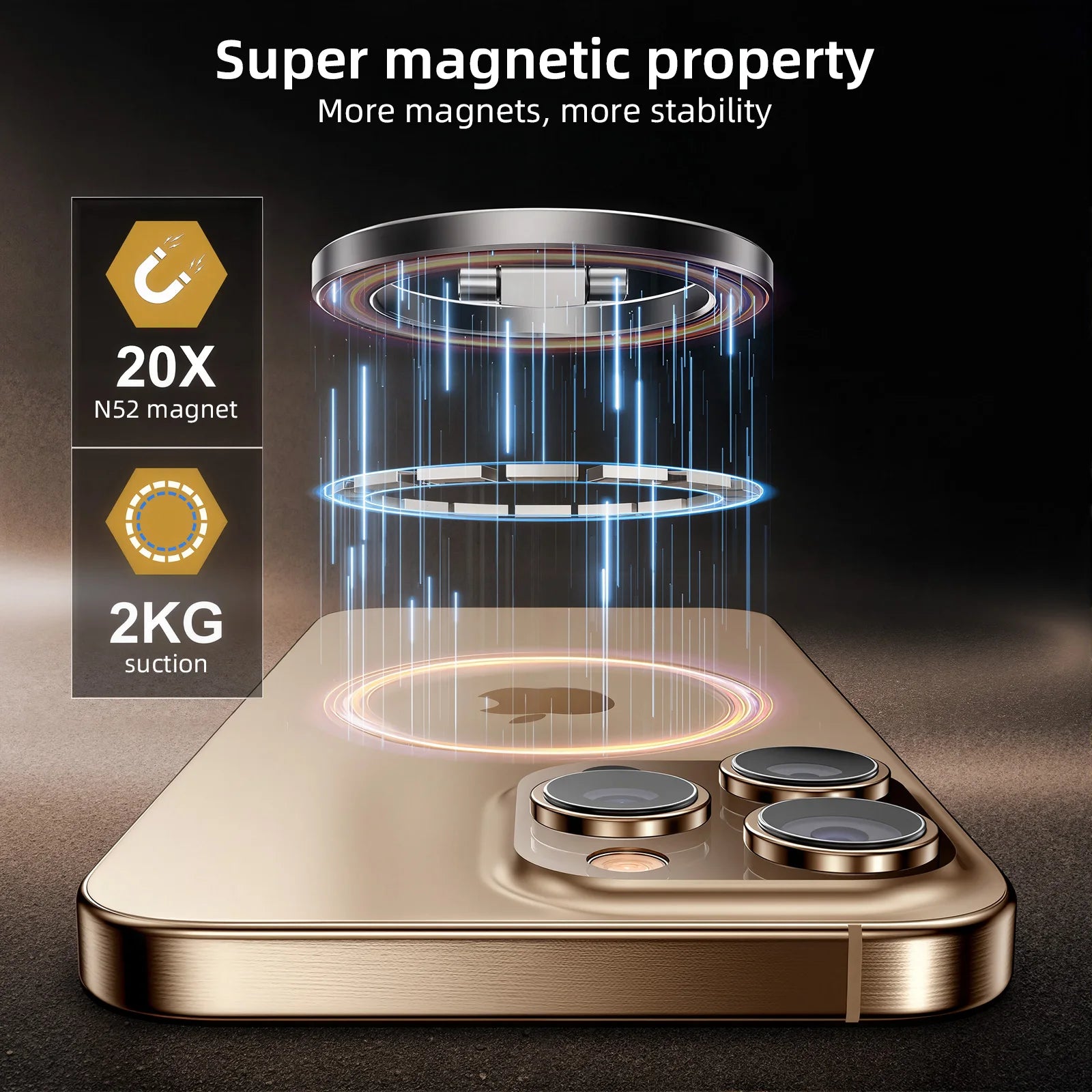 Dual Side Magnetic Car Phone Holder for Magsafe iPhone 17 16 15 Car Dashboard Holder 360° Rotation Phone Holder for Android