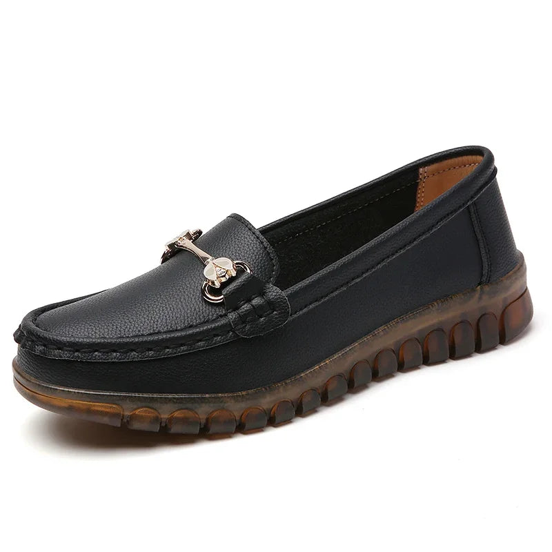 New fashionable flat shoes for women in spring and summer, 100% genuine leather shoes, breathable and casual women's shoes