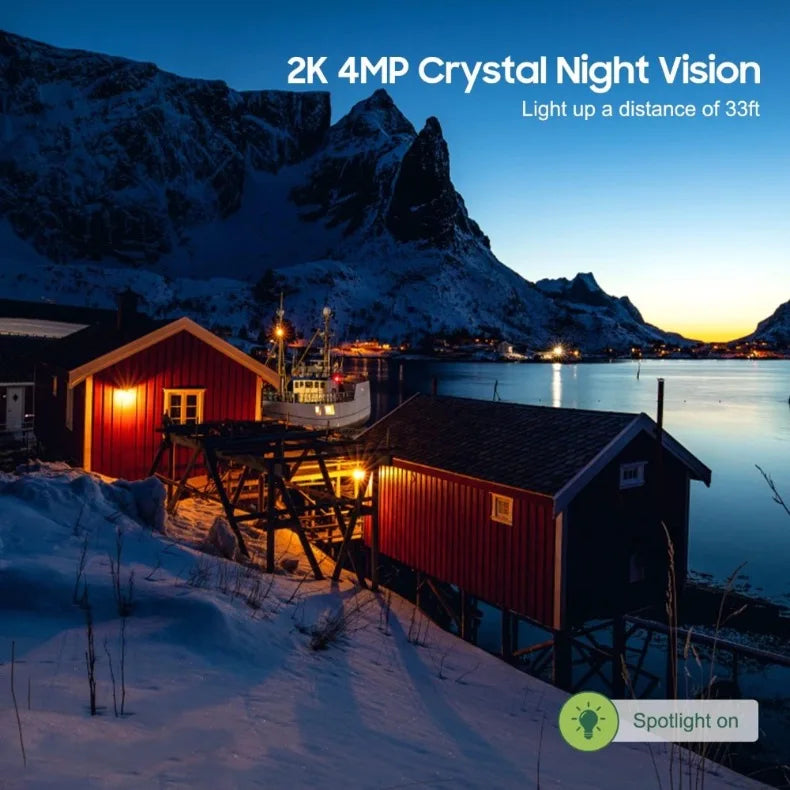4G LTE Cellular Security Camera  For Achieves EU Coverage 2K Solar Powered Battery Cameras 355°PTZ Color Night Vision