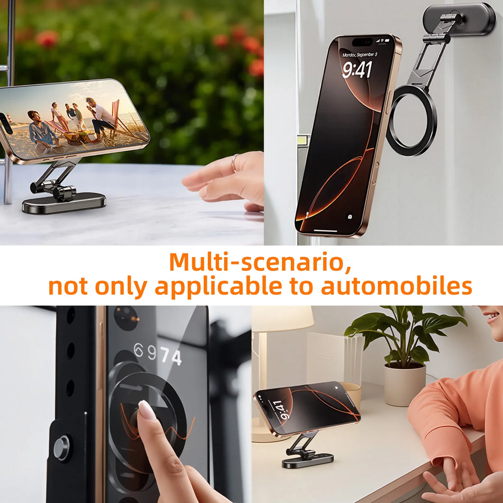 Dual Side Magnetic Car Phone Holder for Magsafe iPhone 17 16 15 Car Dashboard Holder 360° Rotation Phone Holder for Android