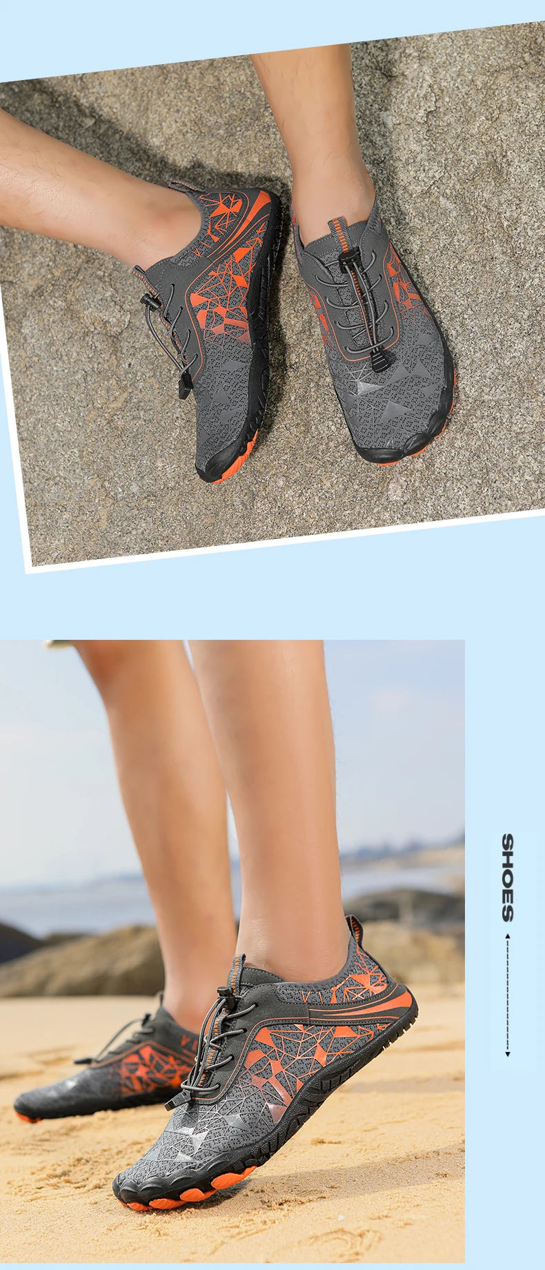 Unisex Barefoot Aqua Quick-Drying Outdoor Sports Water Sneakers Beach Swimming Fitness Wading Hiking Cycling Surf Shoes