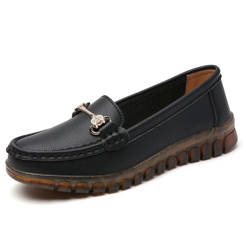 New fashionable flat shoes for women in spring and summer, 100% genuine leather shoes, breathable and casual women's shoes