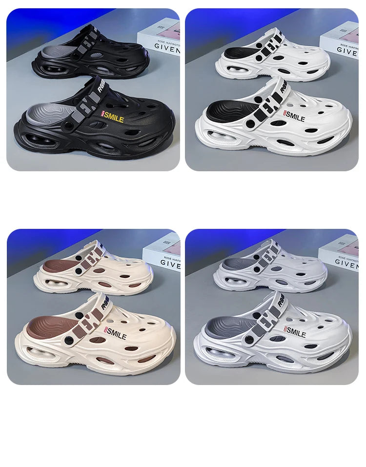 Men's Croc Shoes for Summer, Suitable for Outdoor Wear, Hiking and Driving, Thick-Soled, Non-Slip, Soft-Soled Men's Sandals
