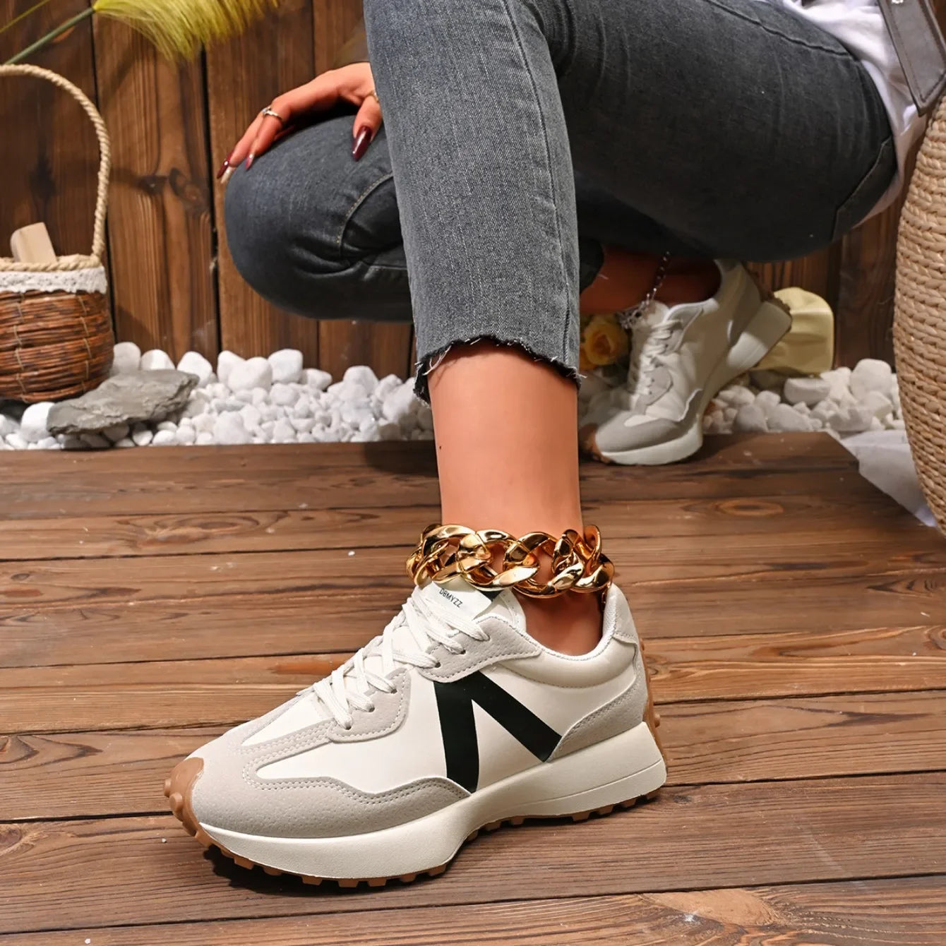 Women Sneakers 2026 New Casual Versatile Thick-soled Running Sneakers Women Fashionable High-quality Luxury Lace-up Shoes Women