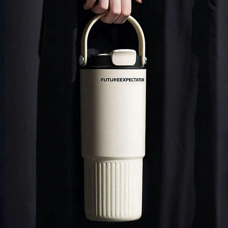 1Pieces Large Capacity Car Travel Mug Thermos Cup For Hot And Cold Dual Use Portable Tumbler Outdoor Tableware